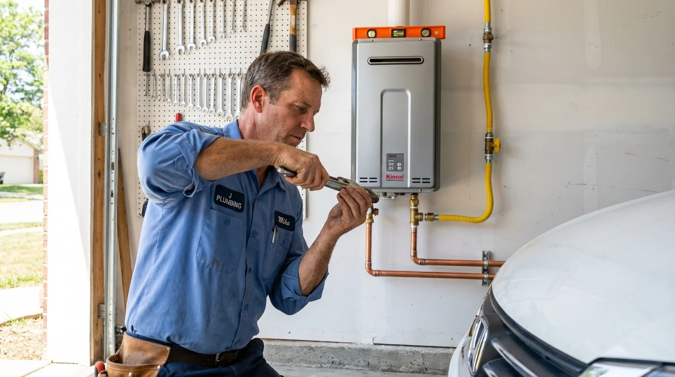 Tankless water heater installation by a Johns Plumbing LLC plumber in Dawson